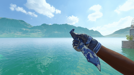 Moto Gloves | Polygon + Bowie Knife | Bright Water CS2