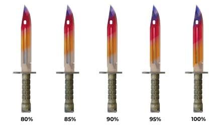 Штык-нож с разными процентами фейда