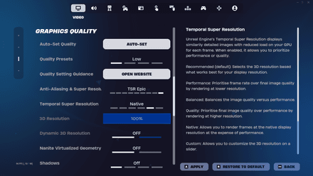 Graphics Settings