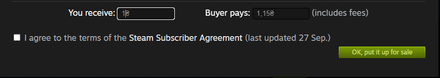 Steam applies a 15% fee