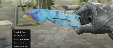 Factory-New Survival Knife | Case Hardened | Pattern: 449 (not a Blue Gem)