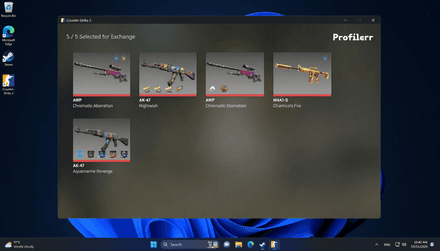 Pick a target 5 skins to Trade Up Knife & Gloves