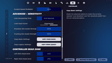 Aim Assist Settings