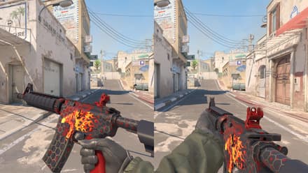 Как фейковый M4A4 Howl выглядит в игре CS2