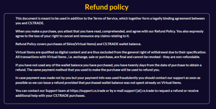 Refund policy