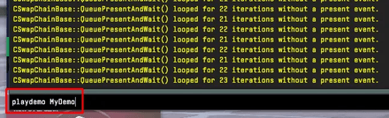 Type in the following command into the console: playdemo [YourDemoName]