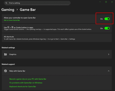 Toggle the switch “Off” at the top