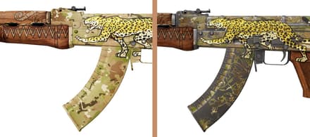 AK-47 Panthera Onca (при флоате выше 0.9 с магазина слезает краска, но остается узор)