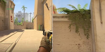 Смок на шорт на Mirage в CS2