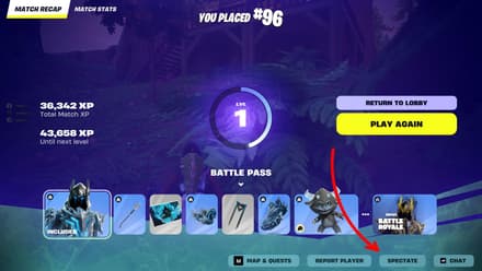 Когда можно использовать режим наблюдателя в Fortnite