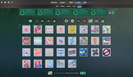 29 stickers drawn by the community designers from Community Maps, Charms, and More Update CS2