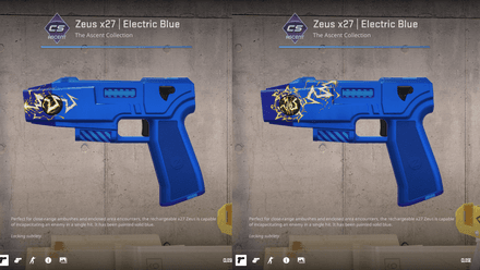 Комбинации Zeus со стикерами и сетами - под синий Electric Blue хорошо подходят желтые молнии