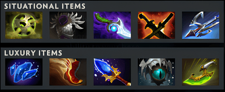 Закупка артефактов на Абаддона в Дота 2 - ситуативные наборы