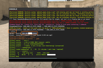 Type status in the Console