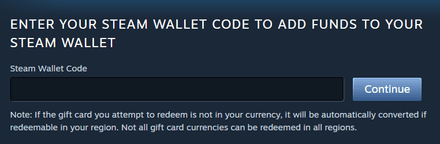 Type in your gift card or wallet code