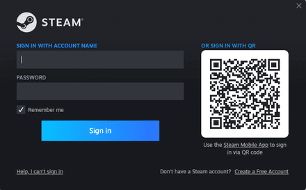 Logging into Steam