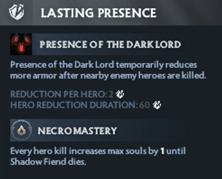 Левый аспект Shadow Fiend Lasting Presence