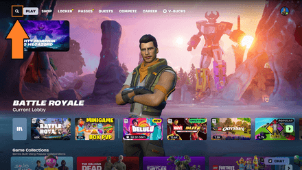 Press the magnifying glass icon in the Main Menu