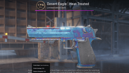 Desert Eagle Heat Treated Blue Gem Pattern #490