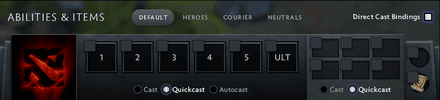 Hotkeys and Keybinds in Dota 2 - Quickcast options and Direct Cast Binding