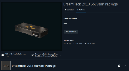 DreamHack 2013 Souvenir Package