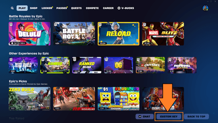 Click on “Custom Key” button in the Main Menu