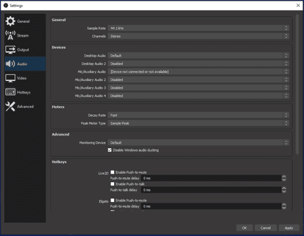 Adjusting Audio