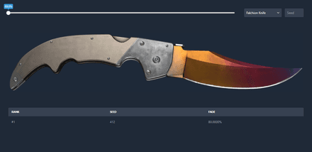 Falchion knife Fade 80%