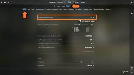 Go to Settings, open the “Game” tab, and enable the developer console