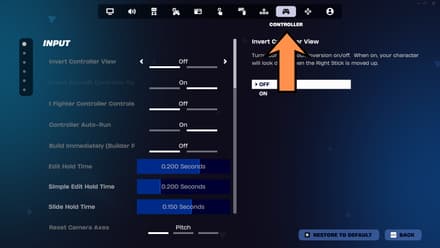 Find and open the “Controller” settings option