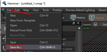 Перед тем как создать карту в CS2, сохраните ее в Hammer Editor в CS2
