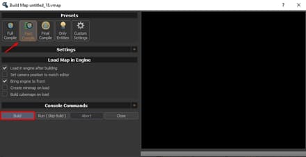 Нажмите Fast Compile, затем кнопку Build