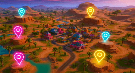 Топ-5 позиций для высадки игроков на карте Оазис в Fortnite