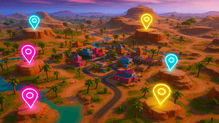 Топ-5 позиций для высадки игроков на карте Оазис в Fortnite