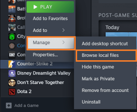 Find CS2 in your Steam Library