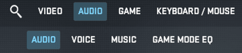 Open the Audio tab