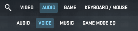 From the main Audio tab, go to Voice