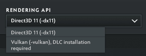 Rendering API settings Dota 2