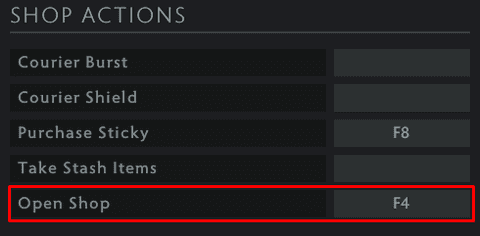 Settings > Hotkeys > Advanced Hotkeys > Open Shop