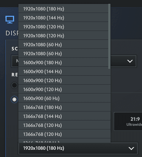 Display Settings Dota 2