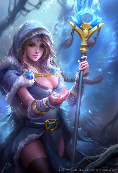 Crystal Maiden в игре с Juggernaut в Дота 2