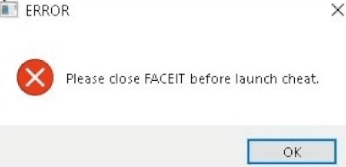 Please close FACEIT before launch cheat