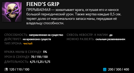 Fiend's Grip Бейна в Dota 2