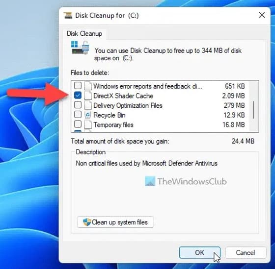 Войдите в утилиту «Очистка диска» (Disk Cleanup)