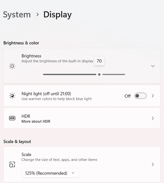 Adjust the brightness using the slider