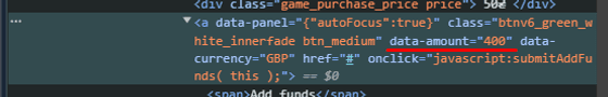 Find the variable “data-amount”